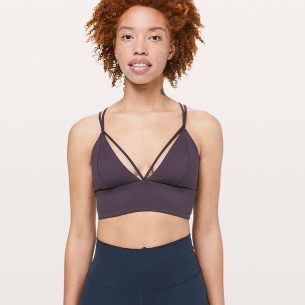 Strappy V-Neck Bralette - Plum